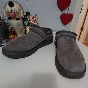Gray suede UGG Australia slip on slippers